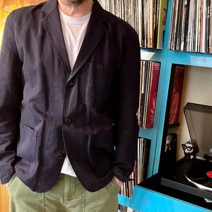 J. Crew Wallace & Barnes 3-button garment-dyed cotton/linen chore blazer